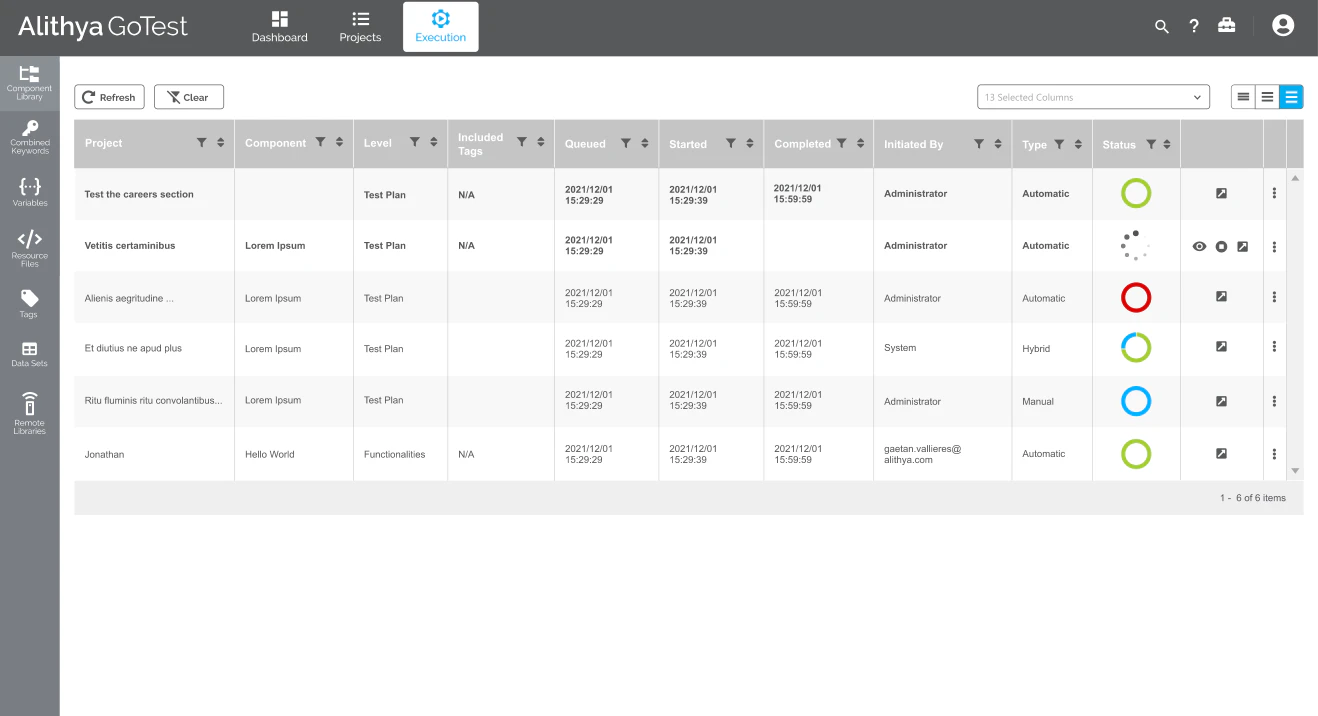 screenshot of Alithya GoTest
